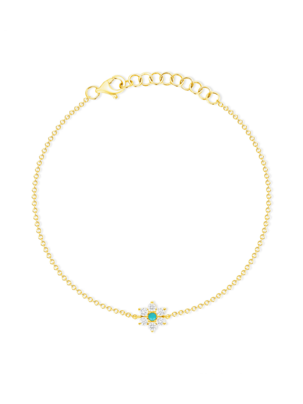 turquoise-diamond-flower-chain-bracelet-14k-233169